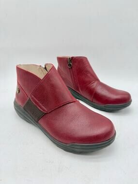 Jambu Bary Women’s 7M Dark Berry Water Resistant Leather Ankle Boots Comfort